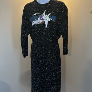 Women's Outer Space
Galaxy Celestial Print
Bodycon Dress Embroidered
Space Ship